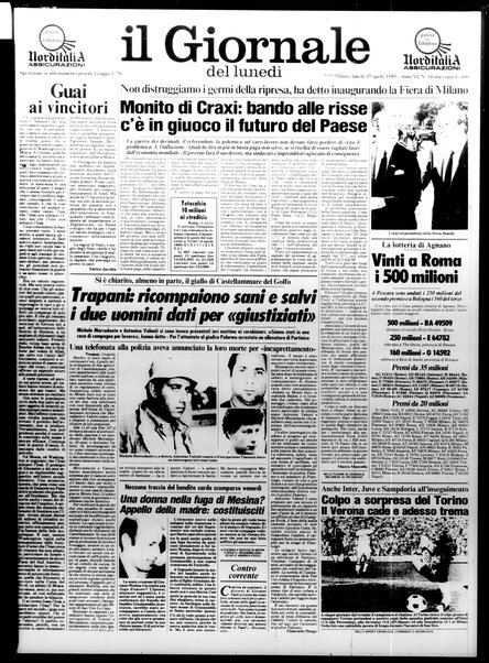 Il giornale del lunedi